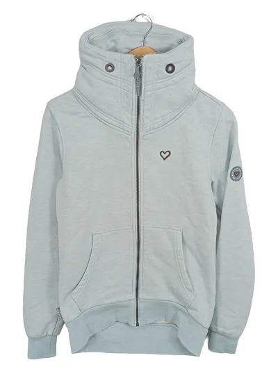 Alife and Kickin Sweatjacke Damen Blau Gr. 38/M Melange Kapuze Freizeit