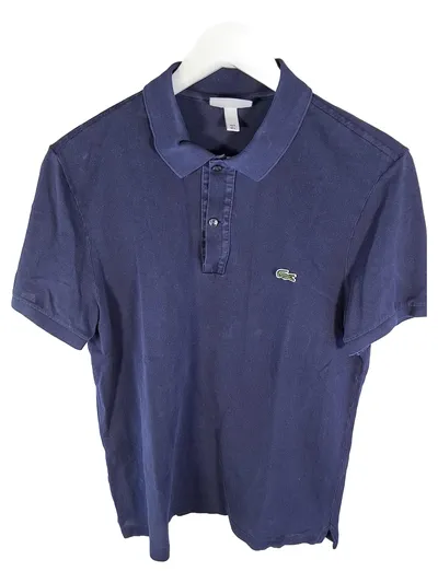 Lacoste Herren Poloshirt Slim Fit Gr. L Navy Blau Baumwolle