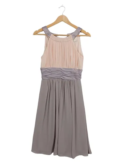 Jake's Cocktail Kleid Grau Elegant Festlich Damen Gr. 34 Midikleid Raffungen