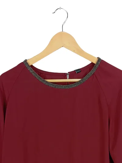 Soyaconcept Damen Bluse M Rot Elegant Perlenbesatz 3/4-Arm