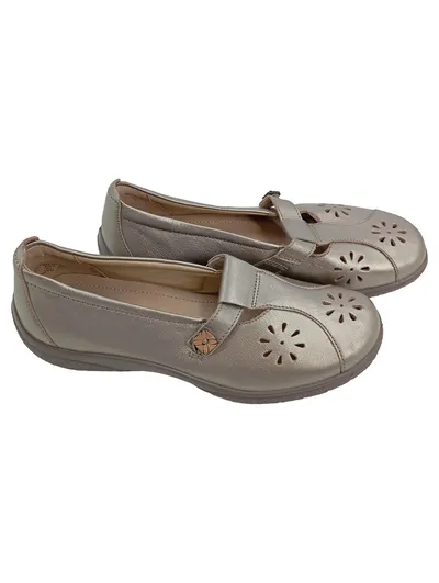 Hotter Damen Ballerinas Gold Gr. 37.5 Komfortabel Cut-Outs
