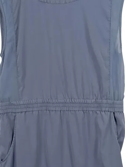 Object Freizeitkleid Damen Blau Uni Raffungen Midikleid Gr. 42/XL