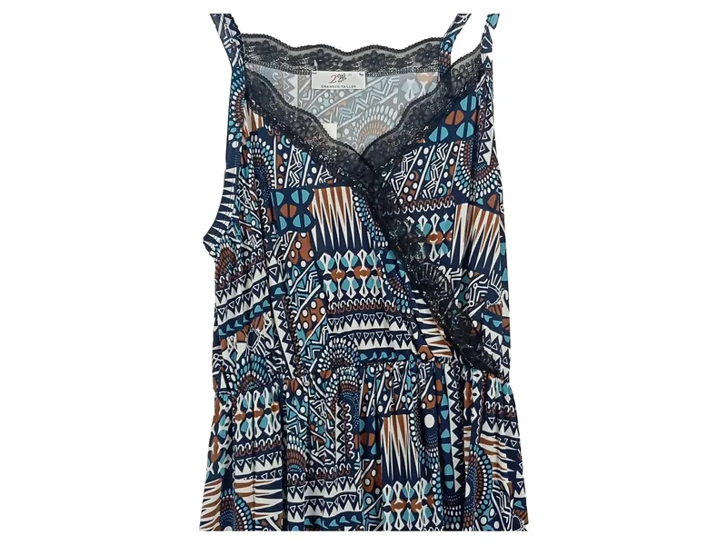 2W PARIS Damen Freizeitkleid XL 42 Mehrfarbig Bohemian Spitze Sommerkleid 4