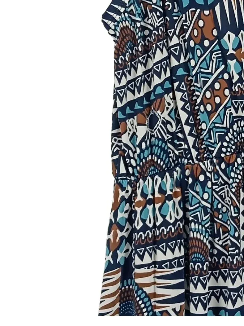 2W PARIS Damen Freizeitkleid XL 42 Mehrfarbig Bohemian Spitze Sommerkleid 5
