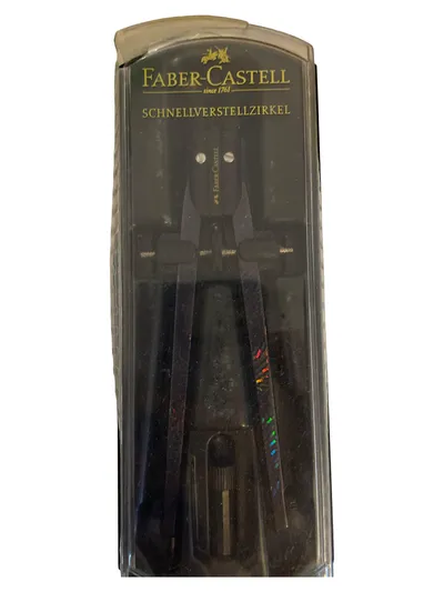 Faber-Castell Schnellverstellzirkel Zirkelset Schwarz Geometrie Schule