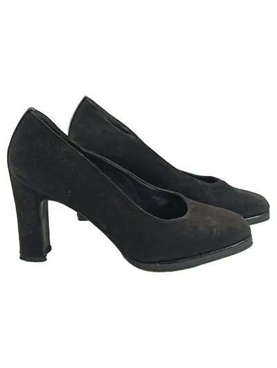 Stuart Weitzman Damen Pumps Gr. 36.5 Schwarz Elegant Wildleder
