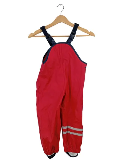 SEASONS Kinder Regenhose Latzhose Rot Reflektoren Gr. 98/104