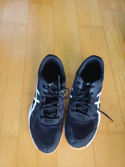 Asics Herren Sportschuhe Gr. 44 Schwarz Synthetik Mesh Schnürung