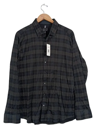 DeSoto Herren Business Hemd kariert Schwarz Gr. XL Baumwolle