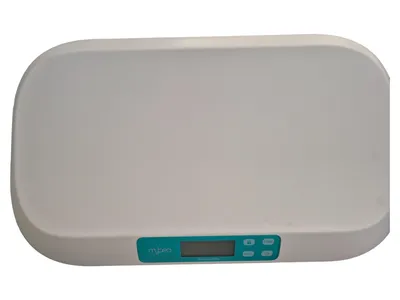 MyBeo Digitale Babywaage Weiß Türkis Max 20kg Tara Funktion LCD Display