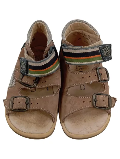 Richter Sandalen Kinder Gr. 21 Braun Leder Klettverschluss Jungen