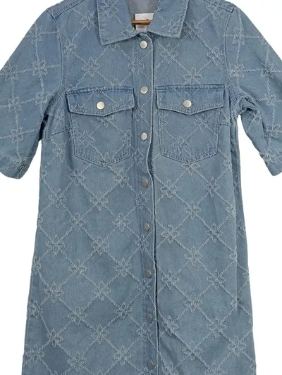 ONLY Jeanskleid Damen Gr. 34/XS Blau Casual mit grafischem Muster