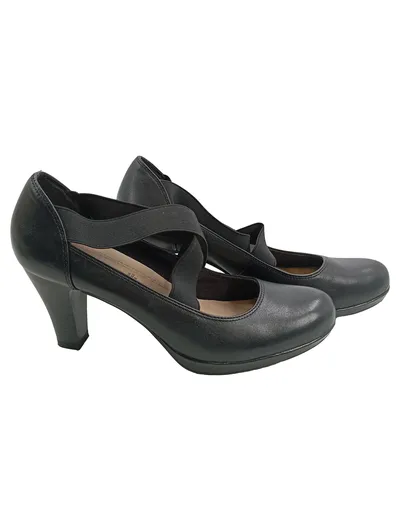 5th Avenue Damen Pumps Schwarz Gr. 39 Leder Mary Jane Riemchen Elegant