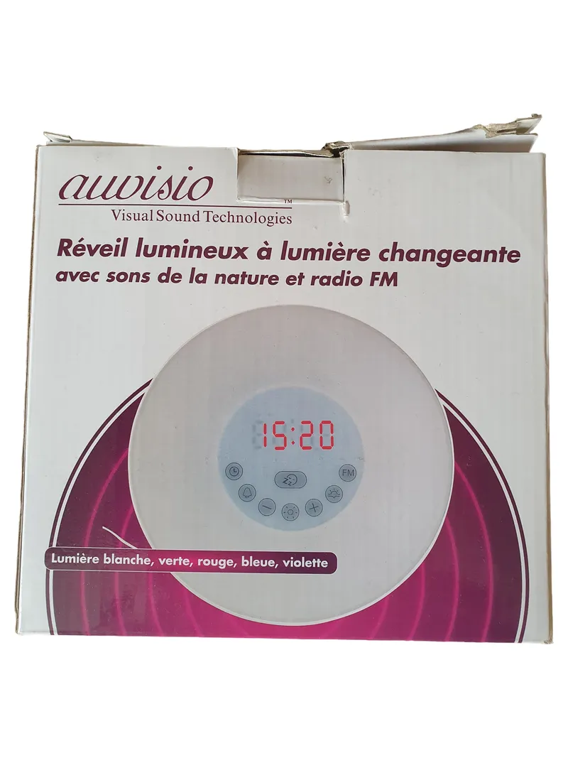 AUDISIO PX-4984-675 Lichtwecker Naturgeräusche UKW-Radio Weiß Modern 1