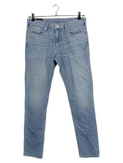 Emporio Armani Herren Jeans Straight Leg Blau W32 L33 Baumwolle Elasthan