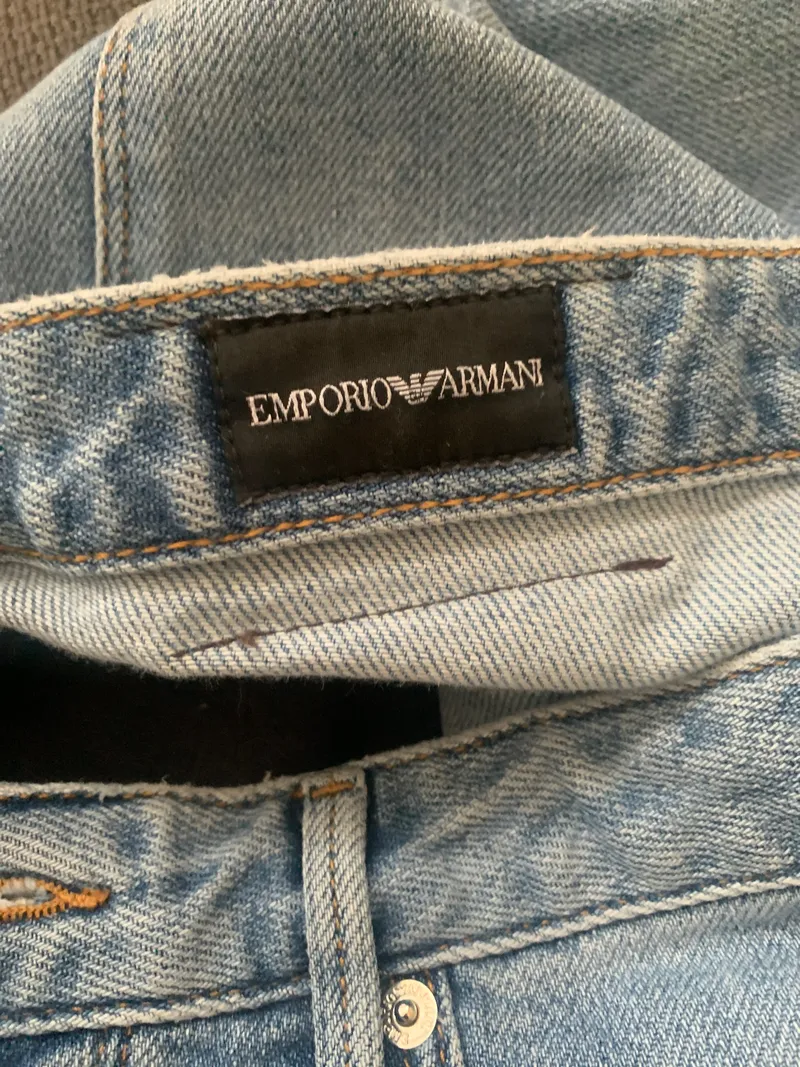 Emporio Armani Herren Jeans Straight Leg Blau W32 L33 Baumwolle Elasthan 5