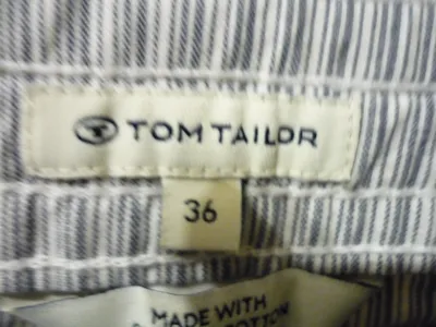 Tom Tailor Damen Stoffhose Gr. 36 Grau Gestreift Baumwolle