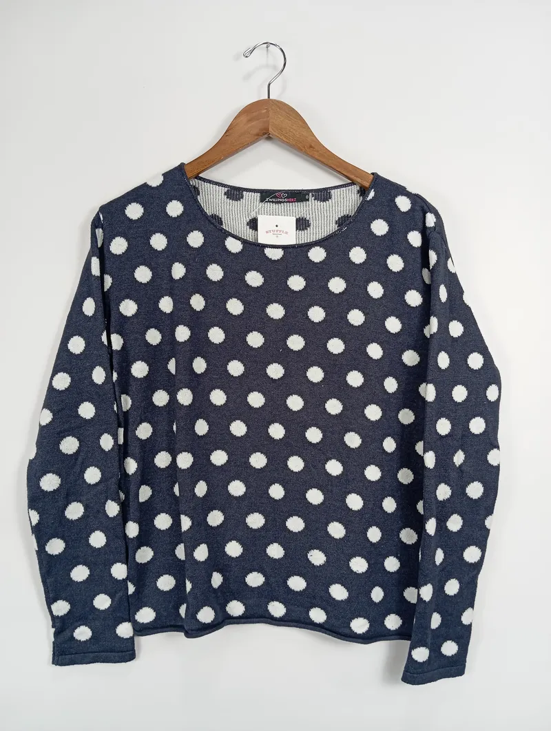 Zwillingsherz Damen Pullover mit Punkten Mehrfarbig Gr. 38/M 2