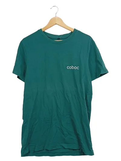 Coboc Herren T-Shirt Grün Gr. 48/M Casual Baumwolle Logo-Print