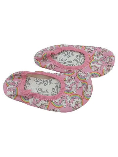 Beck Kinder Krabbelschuhe Hausschuhe Einhorn Regenbogen Rosa Gr. 25