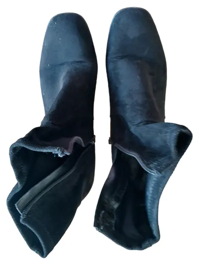 Tamaris Damen Stiefelette Blockabsatz Wildleder Schwarz Gr. 42