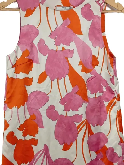 MNG Damen Sommerkleid Blumenmuster Casual Mehrfarbig Gr. 34 XS