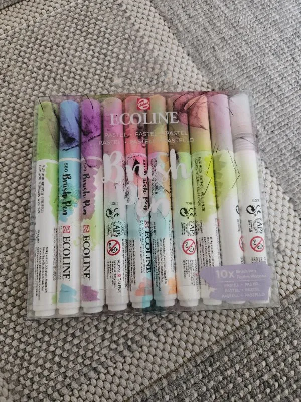 Ecoline Brush Pen Set 10 Stifte Pastel Aquarell Pinselstifte NEU 1