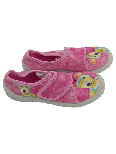 Richter Hausschuhe Mädchen Pink Bär Tiermotiv Größe 28 Klettverschluss