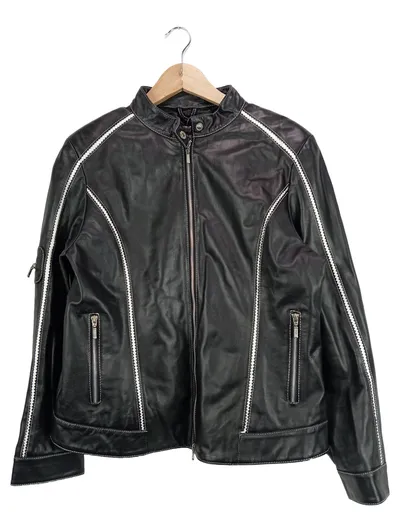 AUTHENTIC CLOTHING COMPANY Lederjacke Damen 42/XL Schwarz Casual