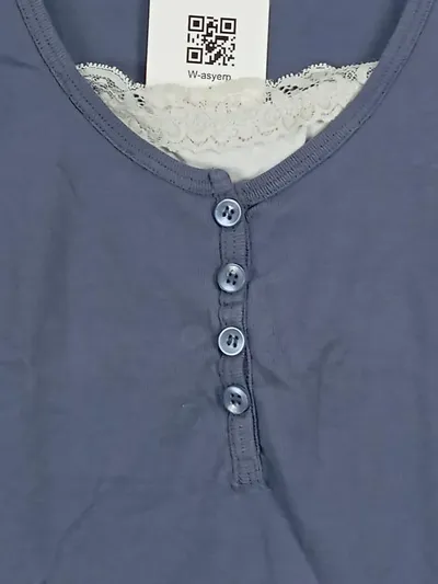 Subdued Damen Bluse mit Spitze Gr. 38/M Blau Feminin