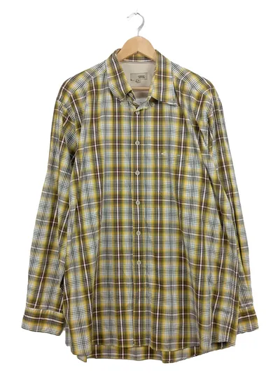 Camel Active Herren Business Hemd kariert Wolle Langarm Mehrfarbig XL