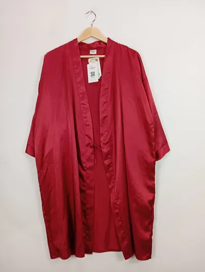 CANDA Damen Morgenmantel Gr. 38/M Rot Komfortabel Bademantel Hausmantel