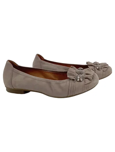 Gabor Damen Ballerinas Gr. 38 Beige Feminin mit Ziersteinen