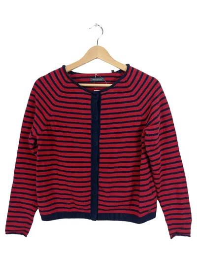 Marc O'Polo Strickjacke Kinder Gr. 98/104 Rot Gestreift Wolle Kaschmir