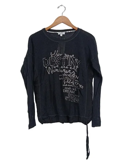 SOCCX Damen Pullover Gr. 38/M Schwarz Casual Strickpullover
