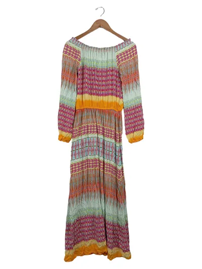 FEE RED Damen Maxikleid Ethno-Muster Mehrfarbig Gr. 36
