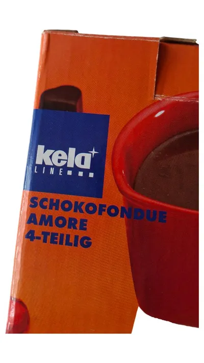 Kela Schokofondue Amore 4-teilig Keramik Mehrfarbig Fondue Set
