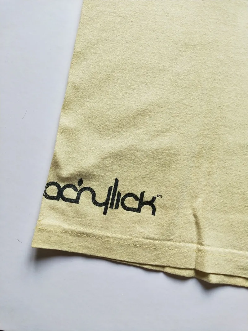 Acrylick T-Shirt Herren XL Gelb Kopfhörer Print Streetwear Baumwolle 5