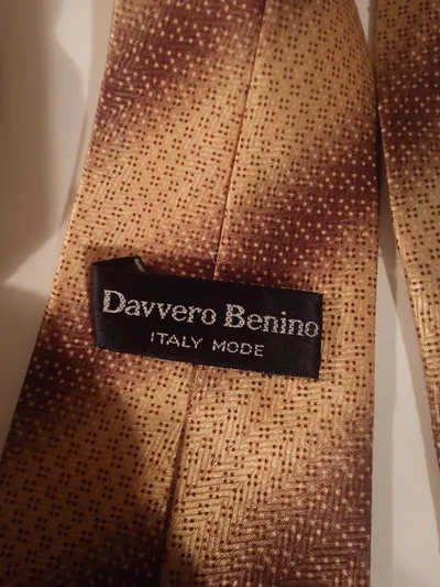Davvero Benino Herren Krawatte Beige Gold Farbverlauf Polyester 150 cm