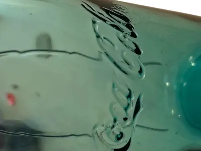 Coca-Cola Trinkglas Retro Türkis Logo Glas 15cm Höhe