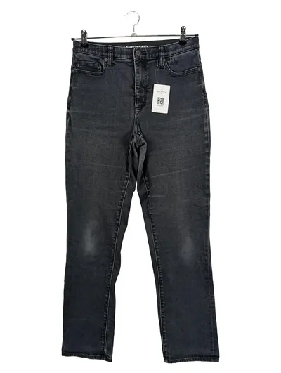 LANDS' END Damen Jeans Regular Fit Grau W31 L31 Baumwolle Elasthan