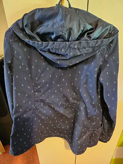 Strange Designs Damen Jacke Ankerprint Maritim Kapuze Blau Gr. S