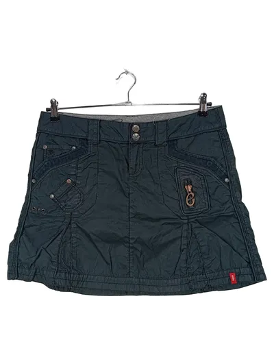 edc by Esprit Damen Minirock Gr. 40 Grau Baumwolle Cargo-Style