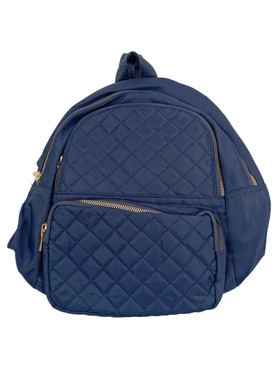 ArtDeco-Trade GmbH Rucksack Blau Gesteppt Damen Nylon Gold Reißverschluss