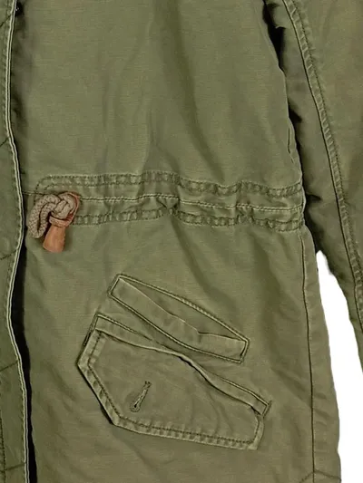 Damen Campus Parka mit Kapuze Gr. 36/S Oliv Winterjacke gefüttert