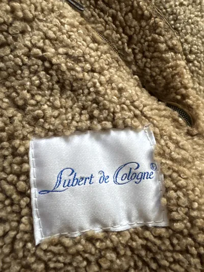 Lubert de Cologne Lammfellmantel Damen Gr. 38 Vintage Braun Leder