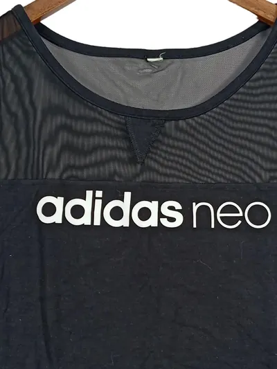 adidas NEO Damen T-Shirt Gr. 38/M Schwarz Sportlich Logo-Print