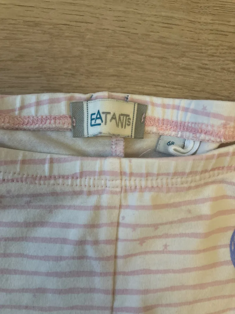 Eat Ants Baby Mädchen Leggings Gr. 68 gestreift Baumwolle Applikationen Rüschen 4