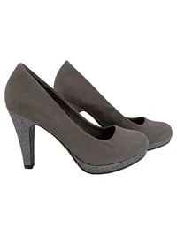 Marco Tozzi Damen Pumps Gr. 38 Grau Glitzer Absatz High Heels Elegant 1