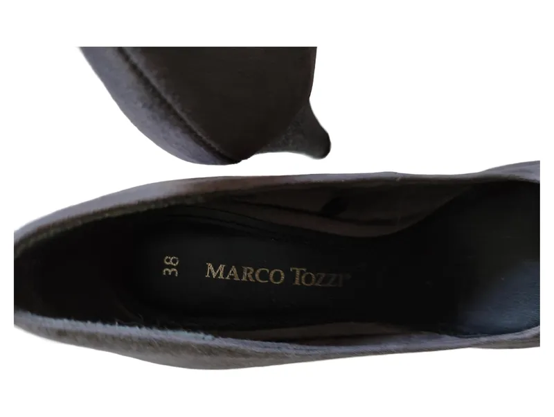 Marco Tozzi Damen Pumps Gr. 38 Grau Glitzer Absatz High Heels Elegant 3